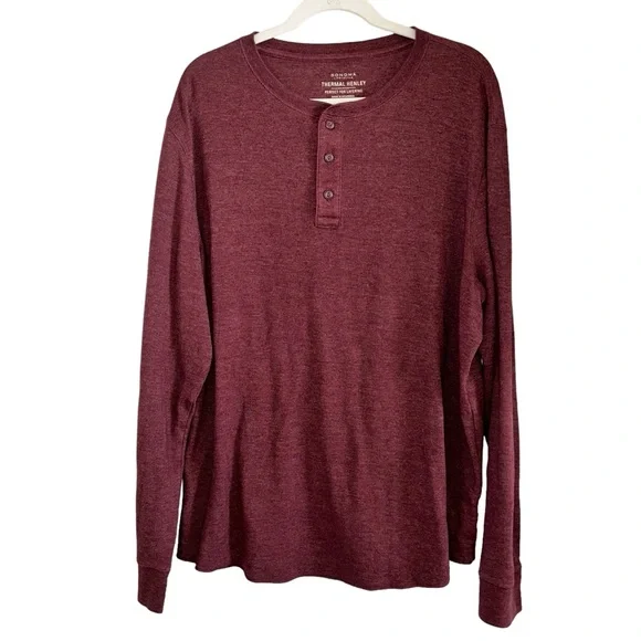 Sonoma Shirts Maroon Red Long Sleeve Sonoma Top Mens Size Xxl